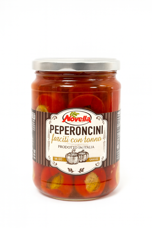 PEPERONCINI FARCITI CON TONNO in olio di girasole 520gr